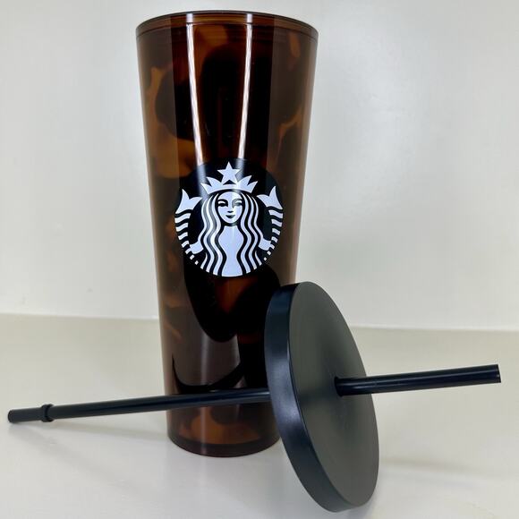 NEW Starbucks Venti Tortoise Shell Tumbler 24oz Brown Mocha VERY RARE 2019 - Picture 3 of 7